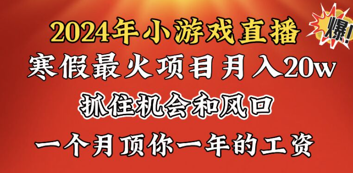 图片[1]-2024年寒假爆火项目，小游戏直播月入20w+，学会了之后你将翻身-晓月资源网