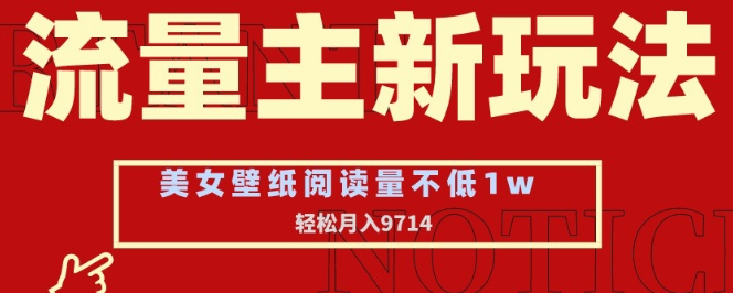 图片[1]-流量主新玩法，美女壁纸和头像，阅读量不低于1w，月入9741【揭秘】-晓月资源网