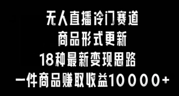 图片[1]-无人直播冷门赛道，商品形式更新，18种变现思路，一件商品赚取收益10000+【揭秘】_方法-晓月资源网