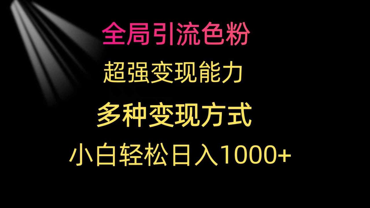 （9680期）全局引流色粉 超强变现能力 多种变现方式 小白轻松日入1000 