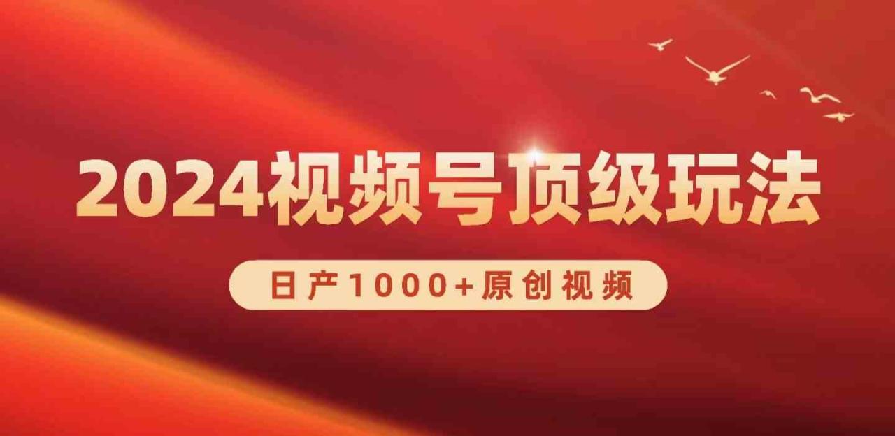 （9905期）2024视频号新赛道，日产1000 原创视频，轻松实现日入3000 