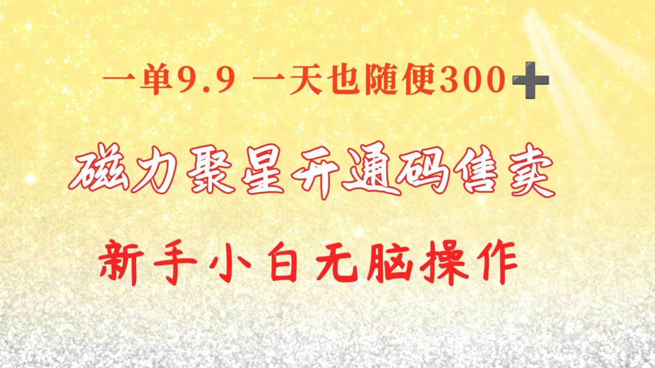 快手磁力聚星码信息差 售卖  一单卖9.9  一天也轻松300  新手小白无脑操作