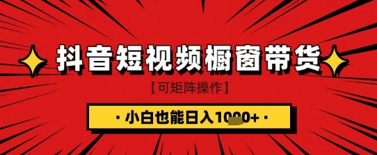 抖音短视频食品橱窗带货，小白轻松上手日入1k 【揭秘】