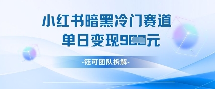 图片[1]-小红书冷门”暗黑”赛道，单日收益多张-晓月资源网