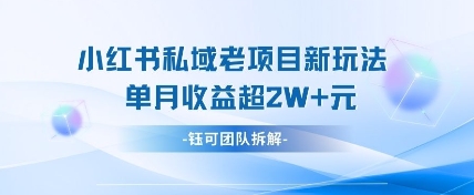 小红书私域项目新玩法，单月变现过W 