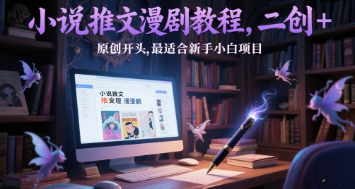小说推文漫剧教程，二创 原创开头，最适合新手小白项目