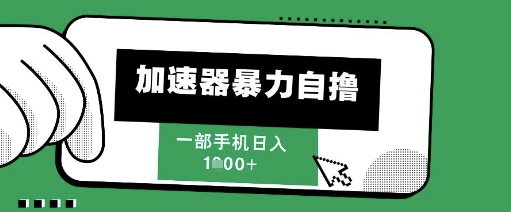 205新风口，加速器暴力自撸，单机日入1k 【揭秘】