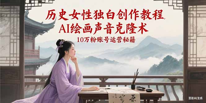 图片[1]-历史女性独白创作教程，AI绘画声音克隆术，10万粉账号运营秘籍-晓月资源网