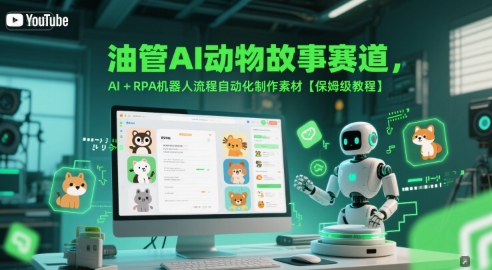 油管AI动物故事赛道，AI RPA机器人流程自动化制作素材【保姆级教程】