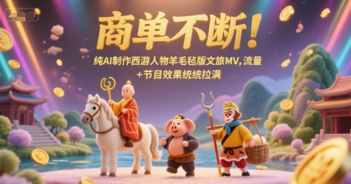 商单不断！纯AI制作西游人物羊毛毡版文旅MV，流量 节目效果统统拉满