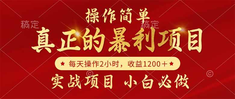 图片[1]-真正的暴利项目，操作简单，每天收益1200＋，自己做老板-晓月资源网
