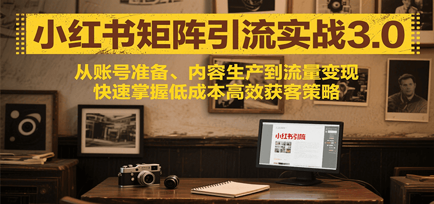图片[1]-小红书矩阵引流3.0，从账号准备、内容生产到流量变现，快速掌握低成本高效获客策略-晓月资源网
