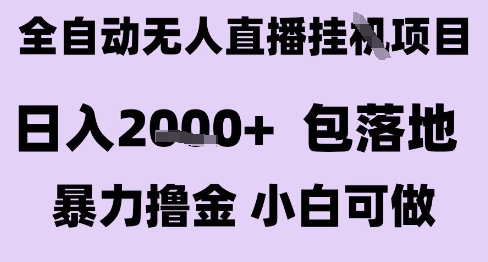 最新全自动抖音无人直播挂G项目，日入2k  包落地暴力撸金，小白可做【揭秘】