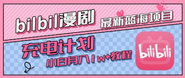 最新蓝海项目，B站充电计划，小白也能月入1w 