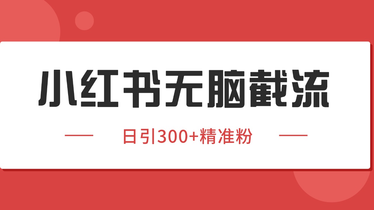 图片[1]-小红书截流同行客源，独家野路子获客玩法 日引200+暴力获客-晓月资源网