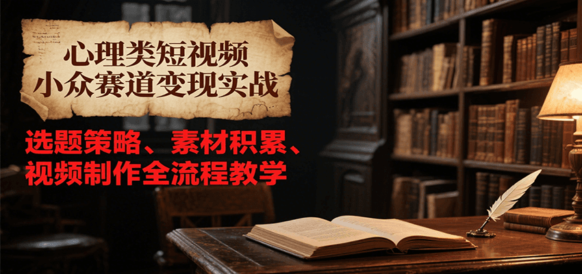 图片[1]-心理类短视频小众赛道变现实战，选题策略、素材积累、视频制作全流程教学-晓月资源网