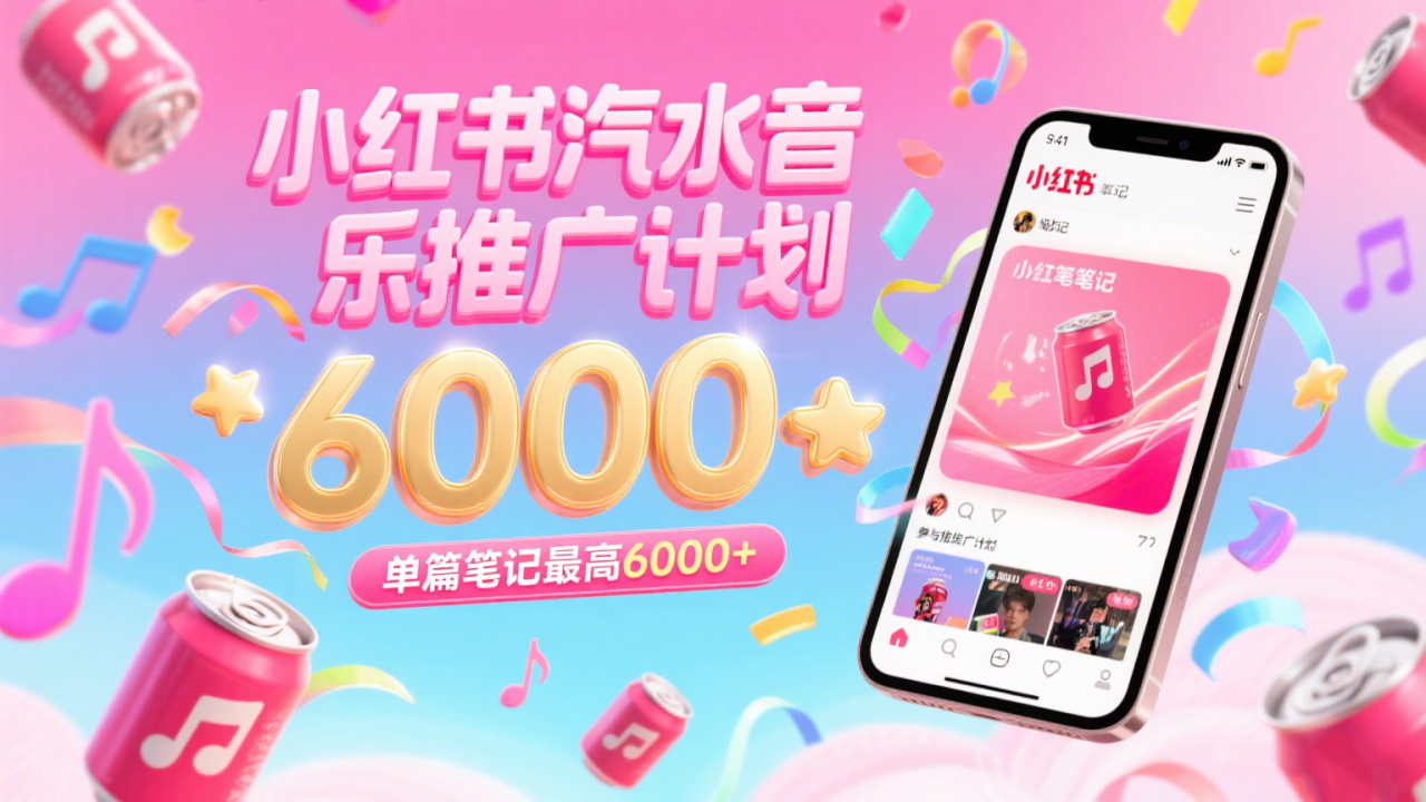 图片[1]-汽水音乐推广计划，零粉丝零门槛，通过小红书发布笔记，单篇笔记最高6000+-晓月资源网