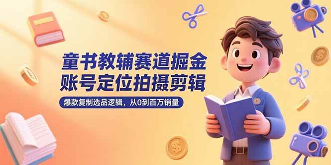 图片[1]-童书教辅赛道掘金，账号定位拍摄剪辑，爆款复制选品逻辑，从0到百万销量-晓月资源网