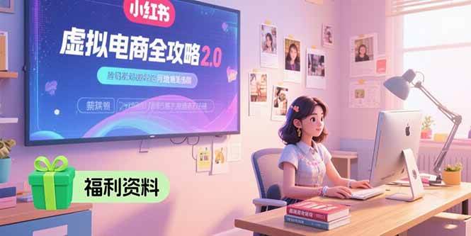 图片[1]-虚拟电商全攻略2.0，开店选品实操流程，账号定位、货源发布、笔记发布技巧-晓月资源网