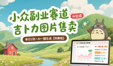 小众副业赛道 吉卜力图片售卖 单日2张  AI一键生成【附教程】
