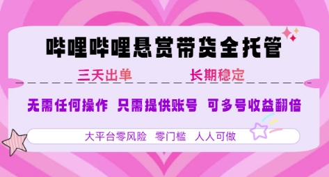 图片[1]-2025年B站风口带货项目 仅需提供账号 全程托管 轻松月入1w+-晓月资源网