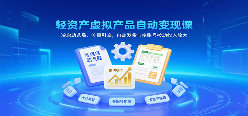 图片[1]-轻资产虚拟产品自动变现课，冷启动选品、流量引流，自动发货与多账号被动收入放大-晓月资源网