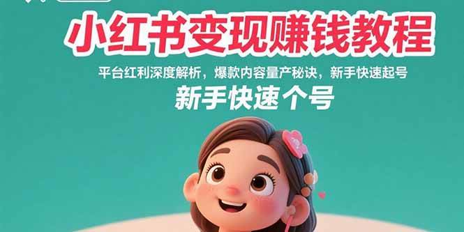 图片[1]-小红书变现赚钱教程：平台红利深度解析，爆款内容量产秘诀，新手快速起号-晓月资源网