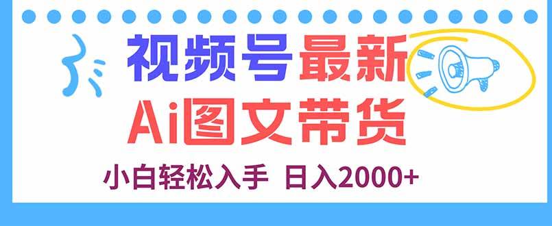 图片[1]-视频号最新AI图文带货，每天几分钟，小白轻松入手，日入2000+-晓月资源网