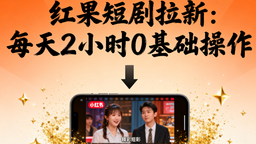 图片[1]-红果短剧小红书拉新全流程实操：每天2小时0基础操作指南-晓月资源网