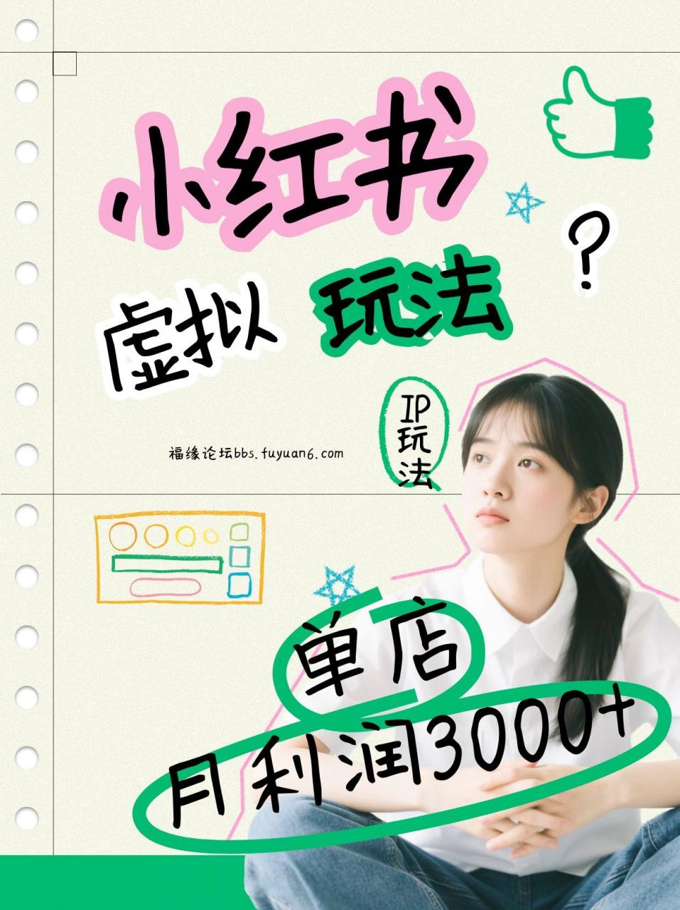 小红书虚拟玩法(铺货流和单品玩法)，单店月利润3000+，IP打法+原创商品(0违规)-晓月资源网